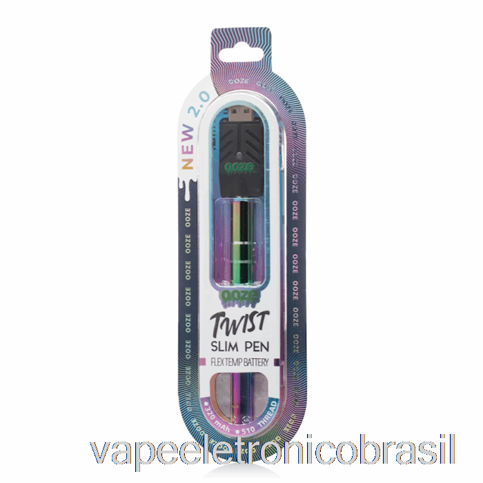 Vape Recarregável Ooze Slim Twist Pen 2.0 Flex Temp Bateria Arco-íris